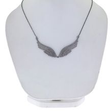 Pave Diamond Angle Wings Necklace