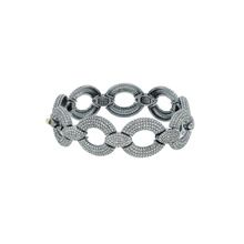 Pave Diamond Round Circle Link Chain Bracelet