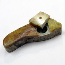 Dolphin shaped soap stone smoking pipe