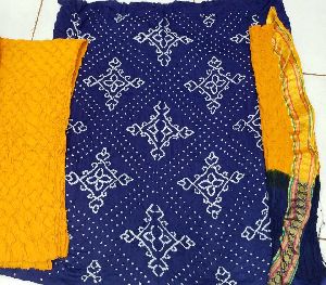 Satin cotton Bandhani Dress MATERIAL