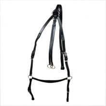 Black leather horse breastplate