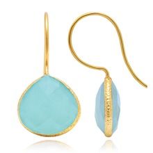 Blue chalcedony gemstone earrings