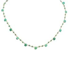 Chrysoprase gemstone  bead chain necklaces