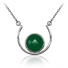 Green Onyx Faceted gemstone chain necklace