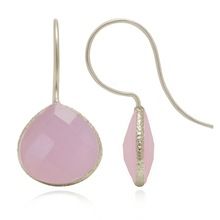 Handmade pink chalcedony gemstone earrings