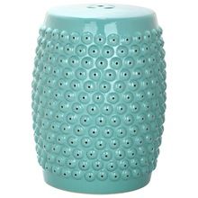 Glossy Blue Dotted Garden Stool Chair