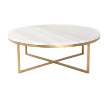 Gold Coffee Table with Marble Top