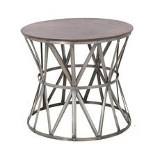 Hammered Silver Aluminum Side Table