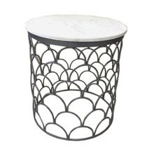 Metal Side Table With Marble Top