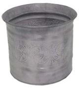 Smoke Grey Galvanized Planter Pot