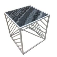Square Granite Table with Marble Top