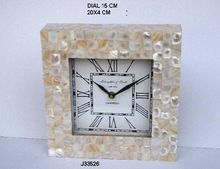 Mother of pearl mosaic table clock