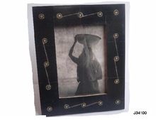 Wooden Photo frame with brass inlay repeat patterns