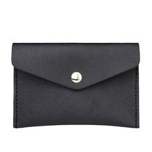 Black saffiano leather name business card holder