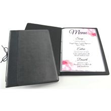leather refillable menu holder