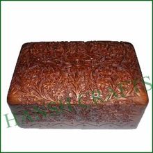 hand carved wooden box