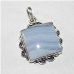 925 Sterling Silver Blue Lace Agate Pendant Jewelry