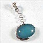 Blue Chalcedony 925 Sterling Silver Pendant Jewelry