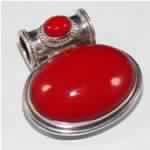Coral Gemstone Silver 925 Sterling Pendant Jewelry