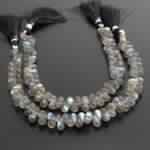 Labradorite Drops Faceted Gemstone Beads