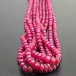 Natural Ruby Faceted Rondelle Gemstone Beads