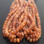 Natural Sunstone Rondelle Smooth Gemstone Beads