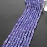 Natural Tanzanite Gemstone Rondelle Faceted Beads