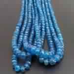 Neon Blue Apatite Heishi Cube Smooth Gemstone Beads
