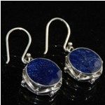 Silver 925 Blue Sapphire Gemstone Earring Jewelry