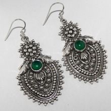 Handmade Green Onyx Earring