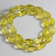 Lemon Quartz Gemstone Olive Beads