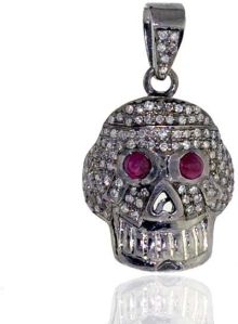 Silver Skull Charm Pendant