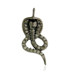 silver snakes charm pendant