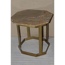 Brown Stone Marble Side Table