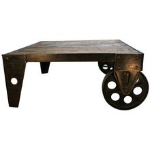 Industrial Wheel Cart Coffee Table