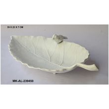 Aluminum Leaf White Washed Platter