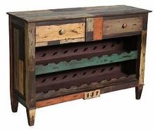 Reclaimed wood furniture wine cabinet