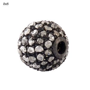 silver ball pave bead