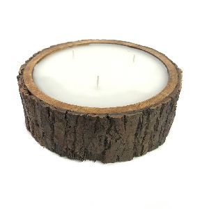 Wood Bark Tea Light Candle