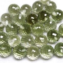 loose green amethyst gemstone ball beads