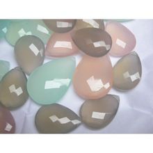 mixed color chalcedony gemstone briolettes