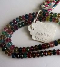 multi tourmaline roundel beads