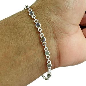 Beautiful 925 Sterling Silver Labradorite Gemstone Bracelet Jewelry