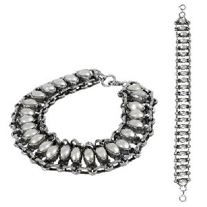 Circle of Hope Pearl Gemstone Sterling Silver Bracelet Jewelry