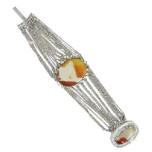 Daily Wear Mookaite Gemstone Sterling Silver Bracelet Jewelry