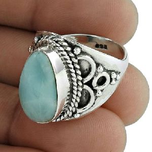 Dream Day 925 Sterling Silver Larimar Gemstone Ring