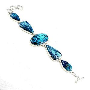 Perfect !! Azurite 925 Sterling Silver Bracelet