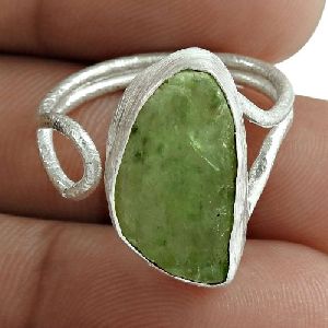 Prehnite Gemstone Ring 925 Sterling Silver Engagement Gift Jewelry