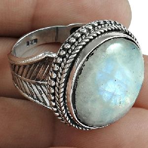 Rainbow Moonstone Gemstone Ring 925 Sterling Silver Women Fashion Jewelry Wholesale Price