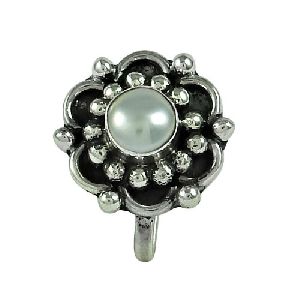 Seemly Pearl 925 Sterling Silver Nose Pin Jewellery